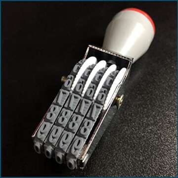 4 Digit Number Roller Stamps - SUUJI Changeable Number Stamp Date Stamp Personalized Number Symbol Rolling Wheel Stamp Multi-Function DIY Rubber Scrapbooking Roller Stationery Office Business Stamps