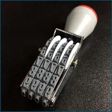 4 Digit Number Roller Stamps - SUUJI Changeable Number Stamp Date Stamp Personalized Number Symbol Rolling Wheel Stamp Multi-Function DIY Rubber Scrapbooking Roller Stationery Office Business Stamps