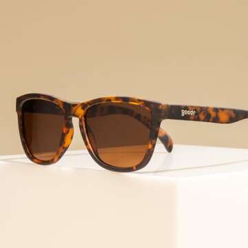 goodr Bosley's Basset Hound Dreams Polarized Sunglasses for Men & Women, Medium Sized (OG), Brown Translucent Frames with Brown Non-Reflective Lenses, UV400 Protection, No Slip, No Bounce