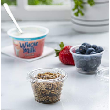 Plastimade Clear 4 oz Disposable Portion Cups with Lids