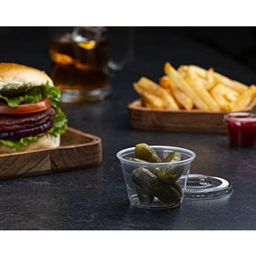 Plastimade Clear 4 oz Disposable Portion Cups with Lids