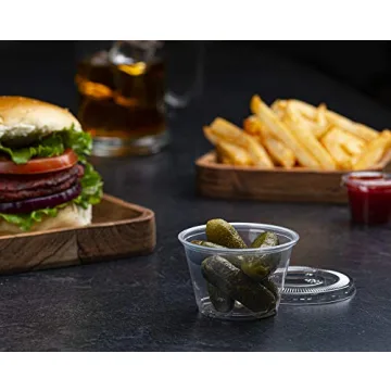 Plastimade Clear 4 oz Disposable Portion Cups with Lids