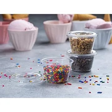 Plastimade Clear 4 oz Disposable Portion Cups with Lids