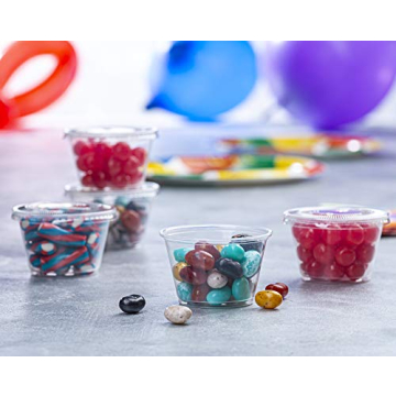 Plastimade Clear 4 oz Disposable Portion Cups with Lids