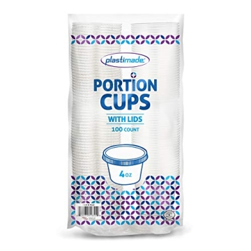 Plastimade Clear 4 oz Disposable Portion Cups with Lids