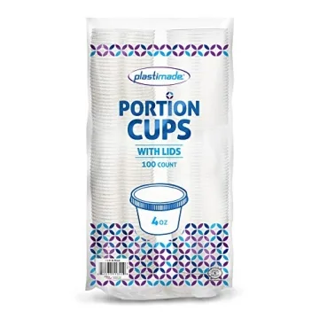 Plastimade Clear 4 oz Disposable Portion Cups with Lids