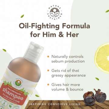 Natural Shampoo for Oily Hair & Scalp - Organic, Raw & Wildcrafted with Probiotics, Hypoallergenic &...