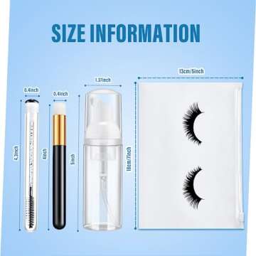 12 Pcs Eyelash Aftercare Bags 12 Lash Shampoo Brushes 12 Empty Mascara Wand Tubes 12 Eyelash Brushes 25 Lash Aftercare Cards 25 Refill Filler Lash Punch Cards Eyelash Makeup Accessories (Black Series)