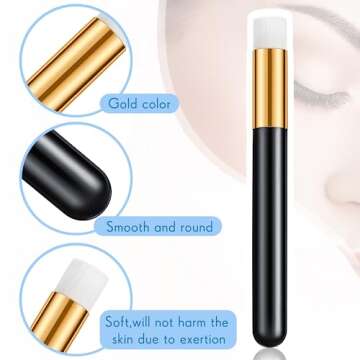 12 Pcs Eyelash Aftercare Bags 12 Lash Shampoo Brushes 12 Empty Mascara Wand Tubes 12 Eyelash Brushes 25 Lash Aftercare Cards 25 Refill Filler Lash Punch Cards Eyelash Makeup Accessories (Black Series)