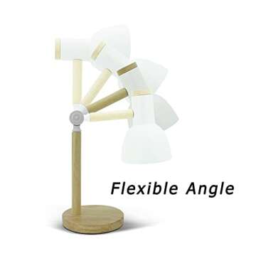 BIFULDYO LED Desk Lamps for Home Office, 3-Color Dimmable White Table Lamp for Bedroom, Wood Desk Lights for Dorm Roomb, Desktop Lighting, Tabletop
