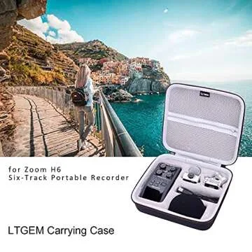 LTGEM EVA Hard Case for Zoom H6 ALL/Zoom H6 Six-Track/Zoom H6essential / Zoom H4essential Portable Recorder. Fits Charger, Cable and Other Accessories
