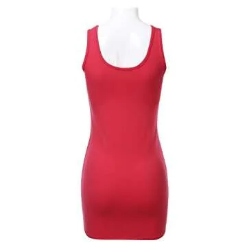 FLORIA Bodycon Mini Tank Dress for Women in RED