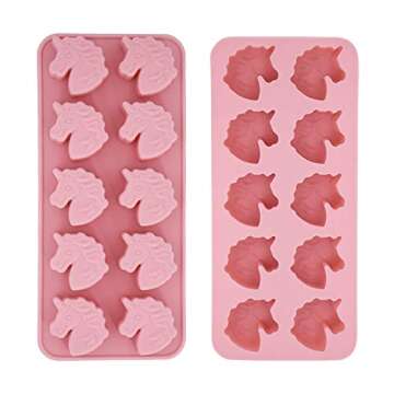 MoldFun 2 Pack Unicorn Head Silicone Molds Set for Making Chocolate Hard Candy Gummy Jello Jelly Sma...