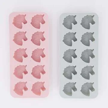 MoldFun 2 Pack Unicorn Head Silicone Molds Set for Making Chocolate Hard Candy Gummy Jello Jelly Small Soap Bath Bombs Baking Cupcake Treat Oreo Cookie Ice Cube Tray