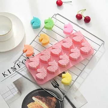 MoldFun 2 Pack Unicorn Head Silicone Molds Set for Making Chocolate Hard Candy Gummy Jello Jelly Small Soap Bath Bombs Baking Cupcake Treat Oreo Cookie Ice Cube Tray