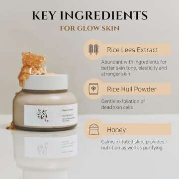 Beauty of Joseon Ground Rice and Honey Glow Mask Pore Sebum Care for Dry Sensitive Skin with Glow Serum Propolis and Niacinamide Hydrating Facial Soothing Moisturizer for Irritate, Uneven Skin Tone