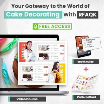 RFAQK 74 PCs Icing Piping Bags and Tips Set, Cake Decorating Kit with 48-Numbered Piping Tips, 20+1 Pastry Bags for Cookie Cupcake Cake Decoration, Cake Decorating Tips Set with Booklet and E-book