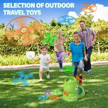 Elephant Flying Disc Launcher Toy for Kids Ages 3-10, Outdoor Fun