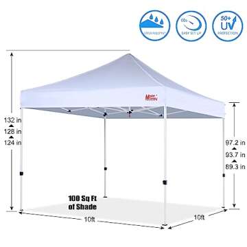 MASTERCANOPY 10x10 Pop Up Canopy Tent for All Events