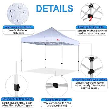 MASTERCANOPY 10x10 Pop Up Canopy Tent for All Events