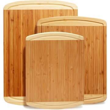 Bamboo Cutting Board Set - Eco-Friendly & Durable