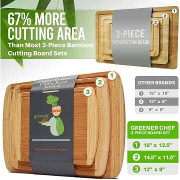 Bamboo Cutting Board Set - Eco-Friendly & Durable
