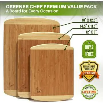 Bamboo Cutting Board Set - Eco-Friendly & Durable