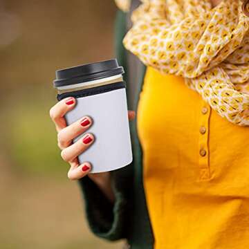 3 Pack Sublimation Blanks Reusable Iced Coffee Sleeve Cozy Drink Sleeve Neoprene Insulator Cup Sleeve for Cold Drinks Beverages Holder for Coffee