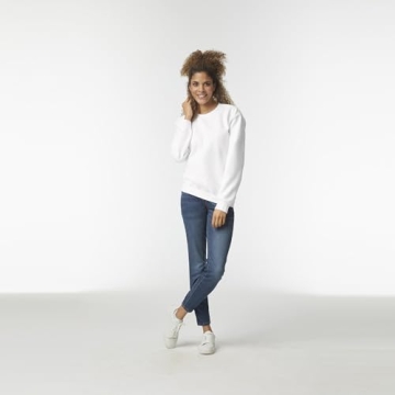 Gildan Crewneck Sweatshirt - Large White Fleece