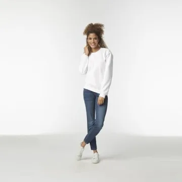 Gildan Crewneck Sweatshirt - Large White Fleece