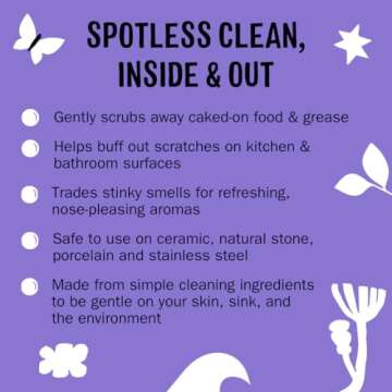 Molly's Suds Sink and All Purpose SCRUB | Gently Removes Stains, Scrubs Away Grease & Gime, Buffs out Scratches | Plant and Mineral Based | 2 Pack, Lavender Scent