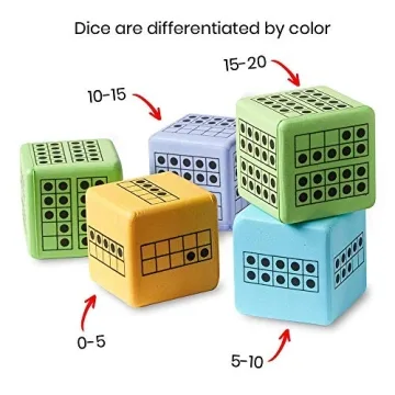 hand2mind Ten Frame Dice for Fun Math Learning