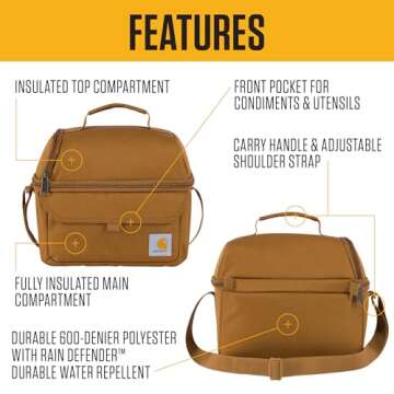 Carhartt 12 Can Two Compartment Lunch Box | Durable, Fully-Insulated Lunch Bag for Women & Men, Larg...
