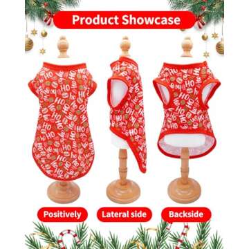 PET SHOW 4 Pack Christmas Dog Shirts for Small Medium Dogs Tank Top Tee Red Green Xmas Santa Gnome T-Shirts Pets Holiday Party Sleeveless Vest Cats Puppy Clothes Boys Girls(Medium)