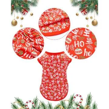 PET SHOW 4 Pack Christmas Dog Shirts for Small Medium Dogs Tank Top Tee Red Green Xmas Santa Gnome T-Shirts Pets Holiday Party Sleeveless Vest Cats Puppy Clothes Boys Girls(Medium)