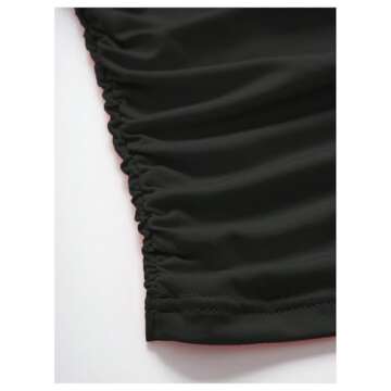 Milumia Women's Ruched Sleeveless One Shouler Shirts Y2K Scarf Top Going Out Club Tank Top Black Small