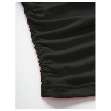 Milumia Women's Ruched Sleeveless One Shouler Shirts Y2K Scarf Top Going Out Club Tank Top Black Small