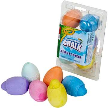 Crayola Egg & Chick Sidewalk Chalk (6 Per Pack), Multicolor