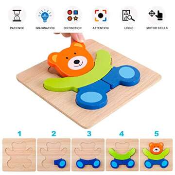Slotic Wooden Puzzles - Engaging Animal Jigsaws for Toddlers