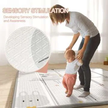 ZEEBABA 47" Reversible Baby Play Mat - Safe and Fun