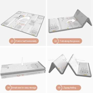 ZEEBABA 47" Reversible Baby Play Mat - Safe and Fun