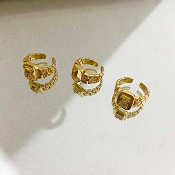 Sora Tuki R Initial Rings for Women Gold Letter Rings with Initials Adjustable Signet Ring Trendy Rings for Teen Girls Aesthetic Rings Indie Jewelry