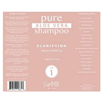 CurlMix Shampoo for Curly and Kinky Hair with Aloe Vera - Unscented Fragrance - Clarifies and Moistu...