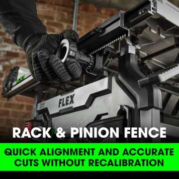 FLEX 24V Brushless Cordless 10-Inch Table Saw Kit with 10.0Ah Stacked Lithium Battery and 280W Rapid Charger - FX7221-1J