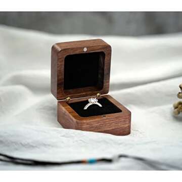 Elegant Personalized Wooden Ring Box for Engagements