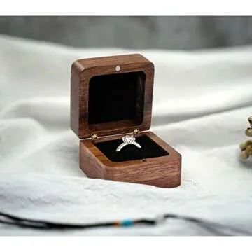 Elegant Personalized Wooden Ring Box for Engagements