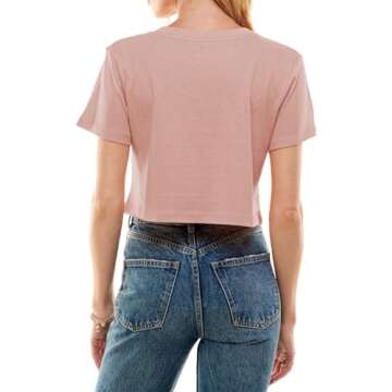 Aoang Women Short Sleeve Cropped T Shirt Crops Tees Shirts Summer Elegant Petite Nude L