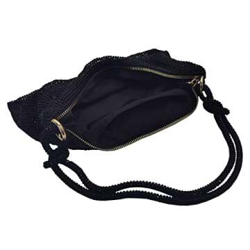 Rhinestone Purse for Women Sparkly Evening Bag Silver Clutch Purse Handbags Hobo Bag for Party Prom Wedding Black