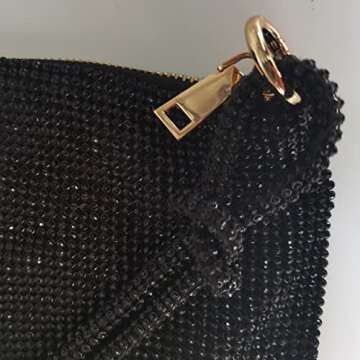 Rhinestone Purse for Women Sparkly Evening Bag Silver Clutch Purse Handbags Hobo Bag for Party Prom Wedding Black