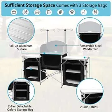 Seeutek Portable Camping Kitchen Table - Outdoor Cooking Made Easy